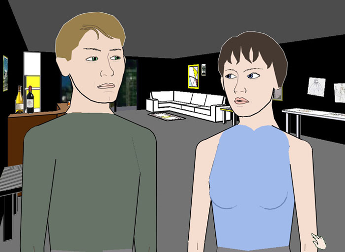 The graphically simple yet ground-breakingly intelligent game, Façade Facade screenshot